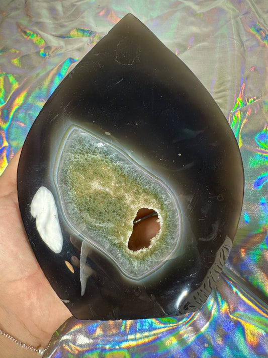 XL Amethyst Agate Flame