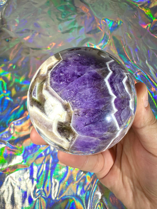 Chevron Amethyst Sphere (B)