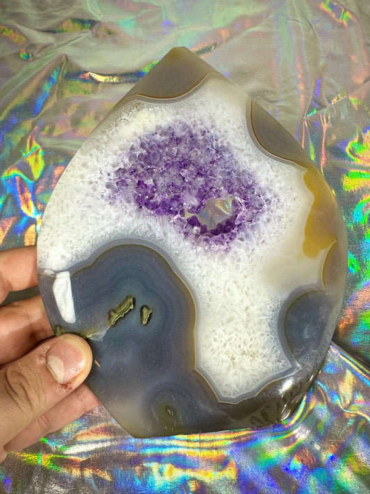 XL Amethyst Agate Flame