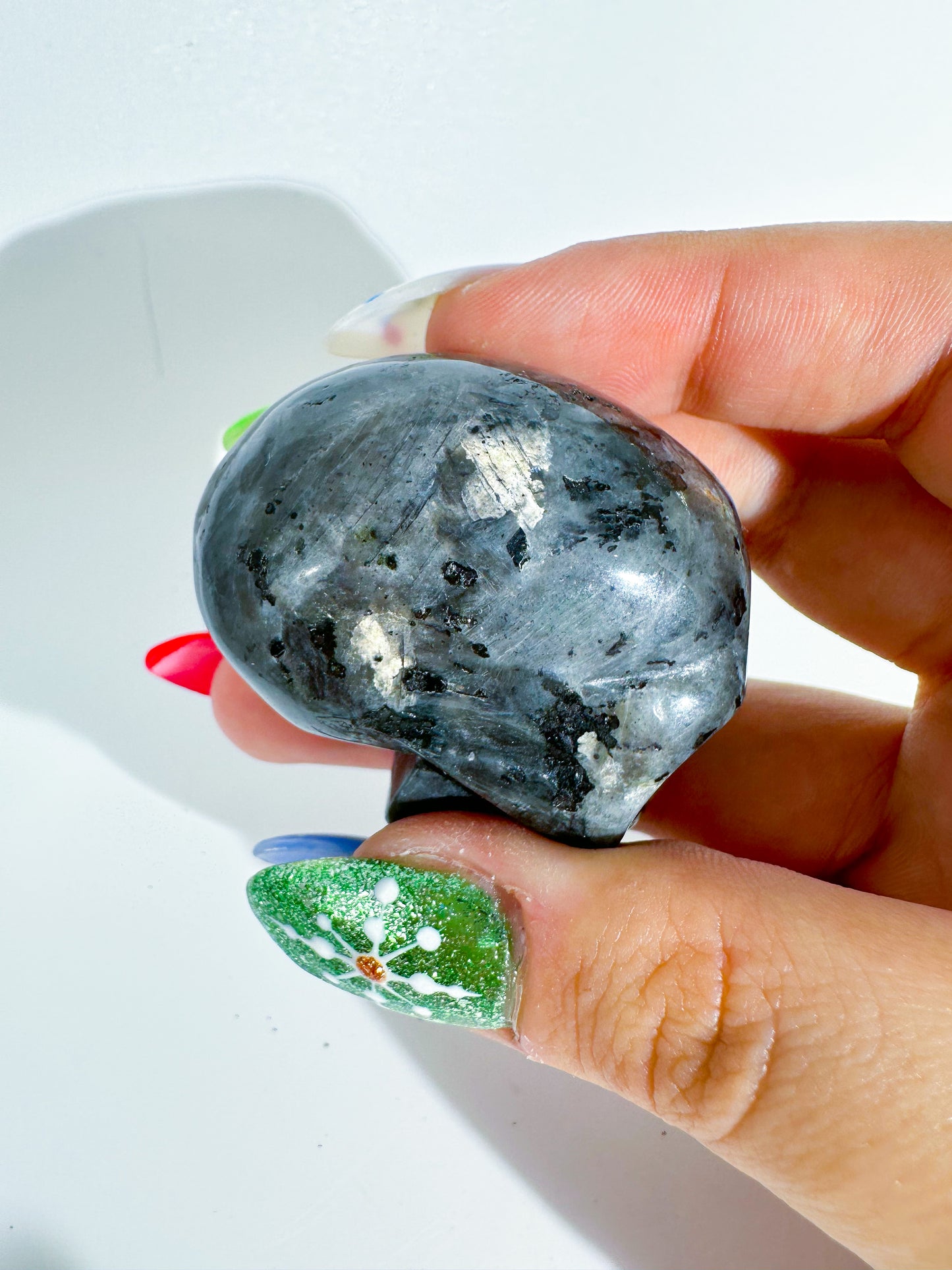 Flashy Larvikite Skull