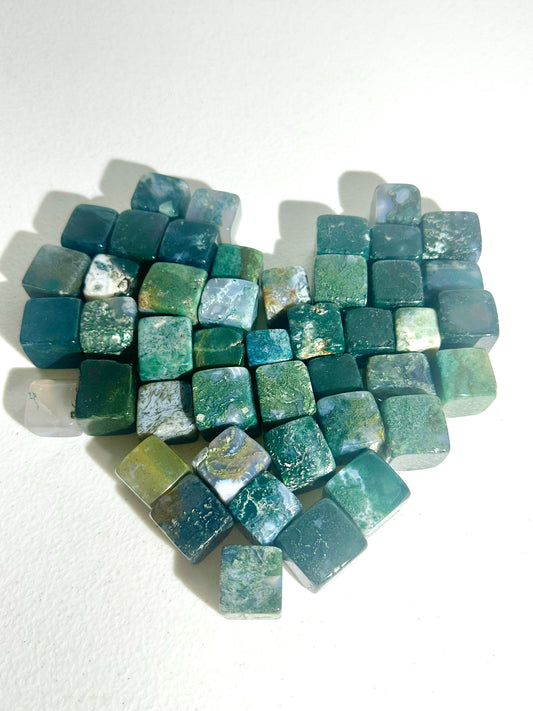 Moss Agate Cubes