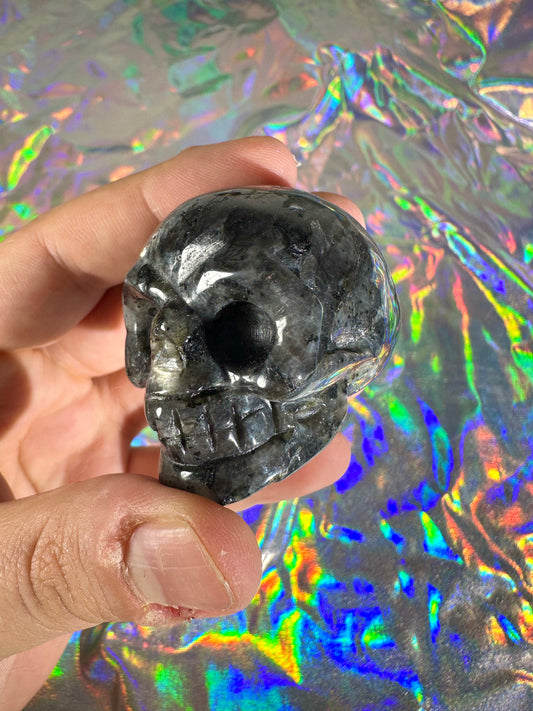 Flashy Larvikite Skull