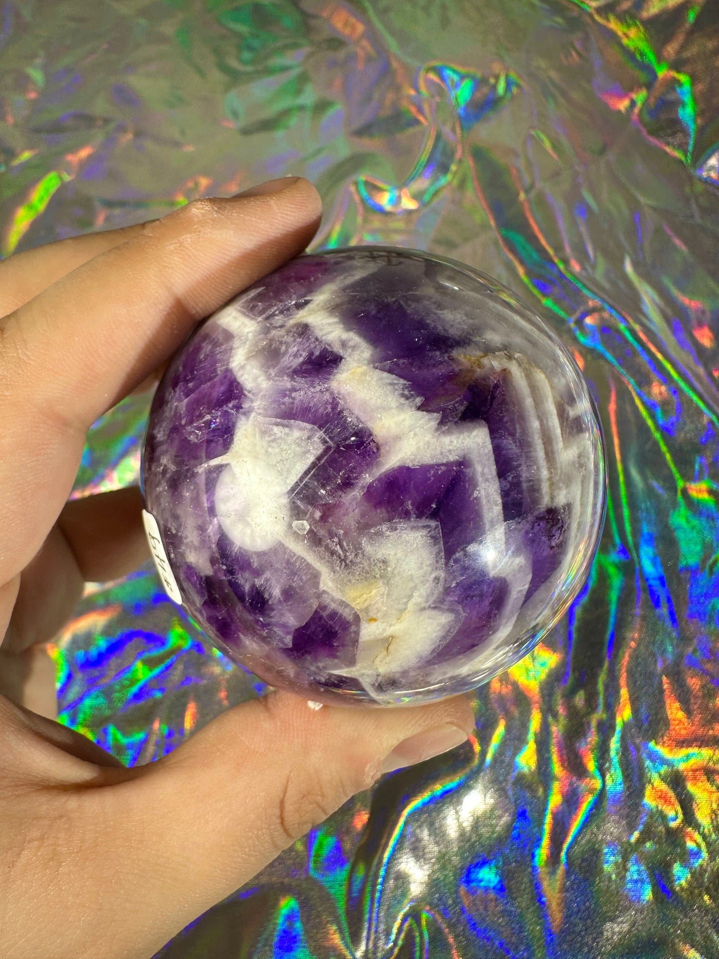 Chevron Amethyst Sphere (A)