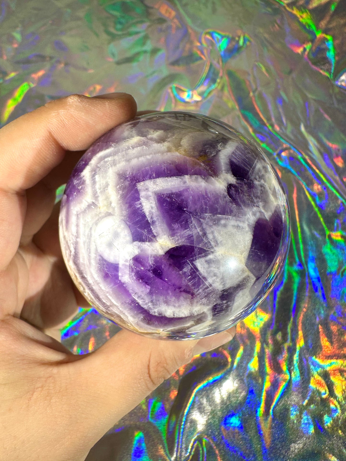 Chevron Amethyst Sphere (A)