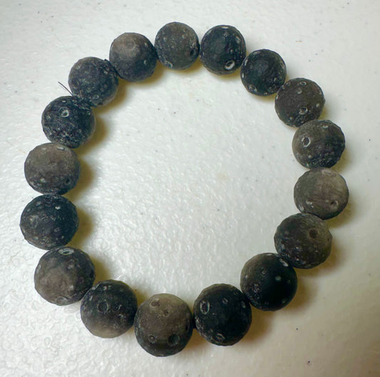 Silver Sheen Obsidian Moon Bracelet