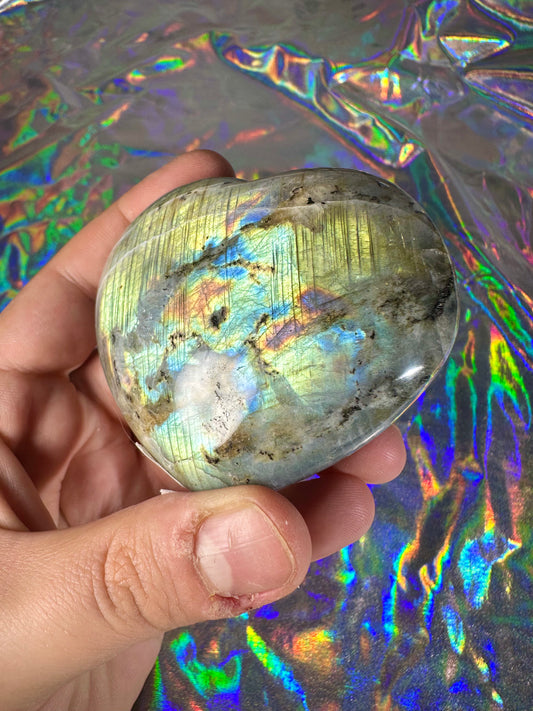 Flashy Labradorite Heart