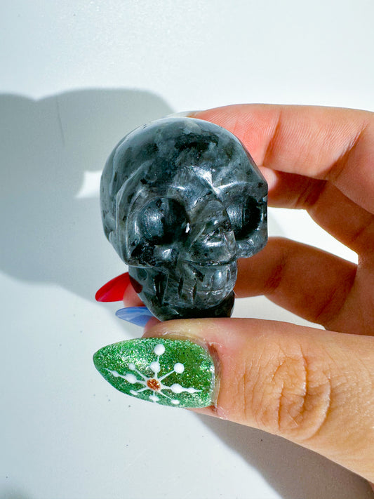 Flashy Larvikite Skull