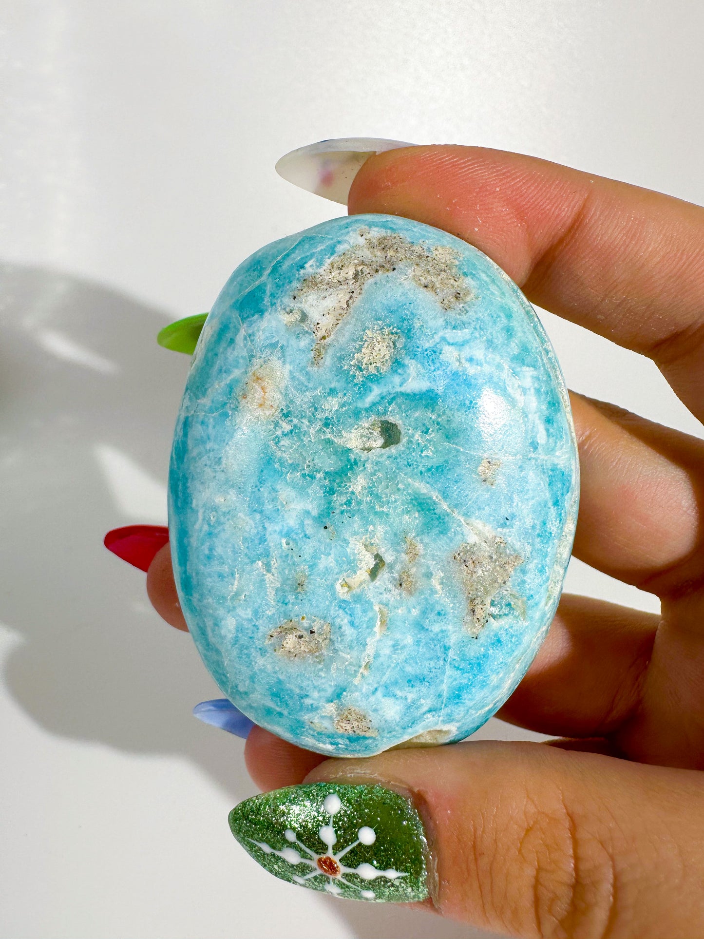 Blue Aragonite Palmstone (D)